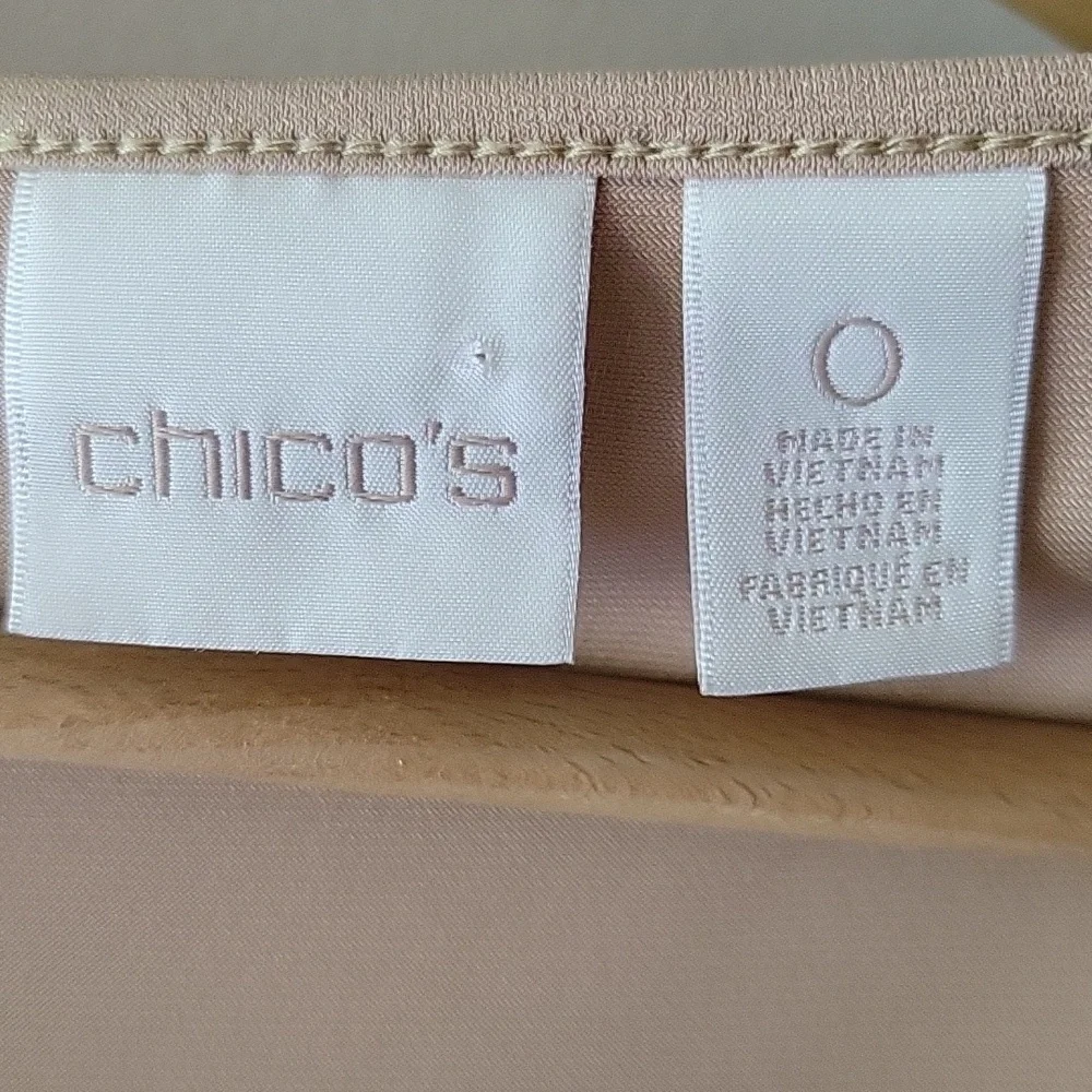 Chico's Gold‎ Metallic 3/4 Sleeve Tee Size Small